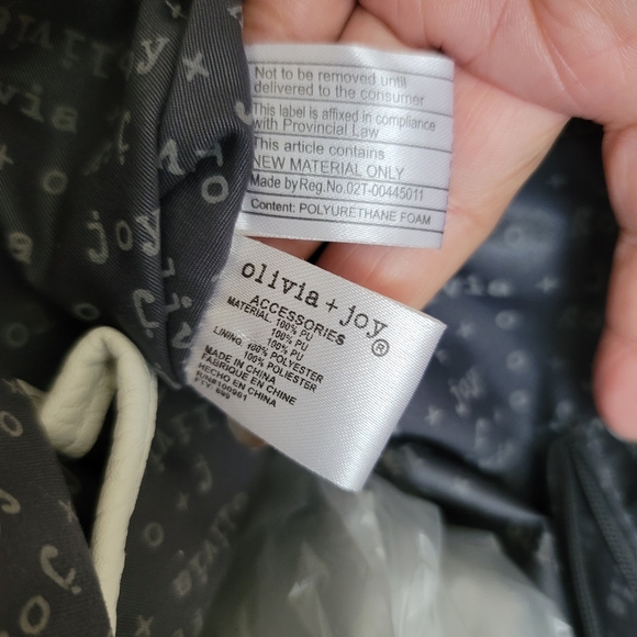 Olivia + Joy Leather Vintage Flap Front Tab Closure Bag in White - Picture 14 of 16